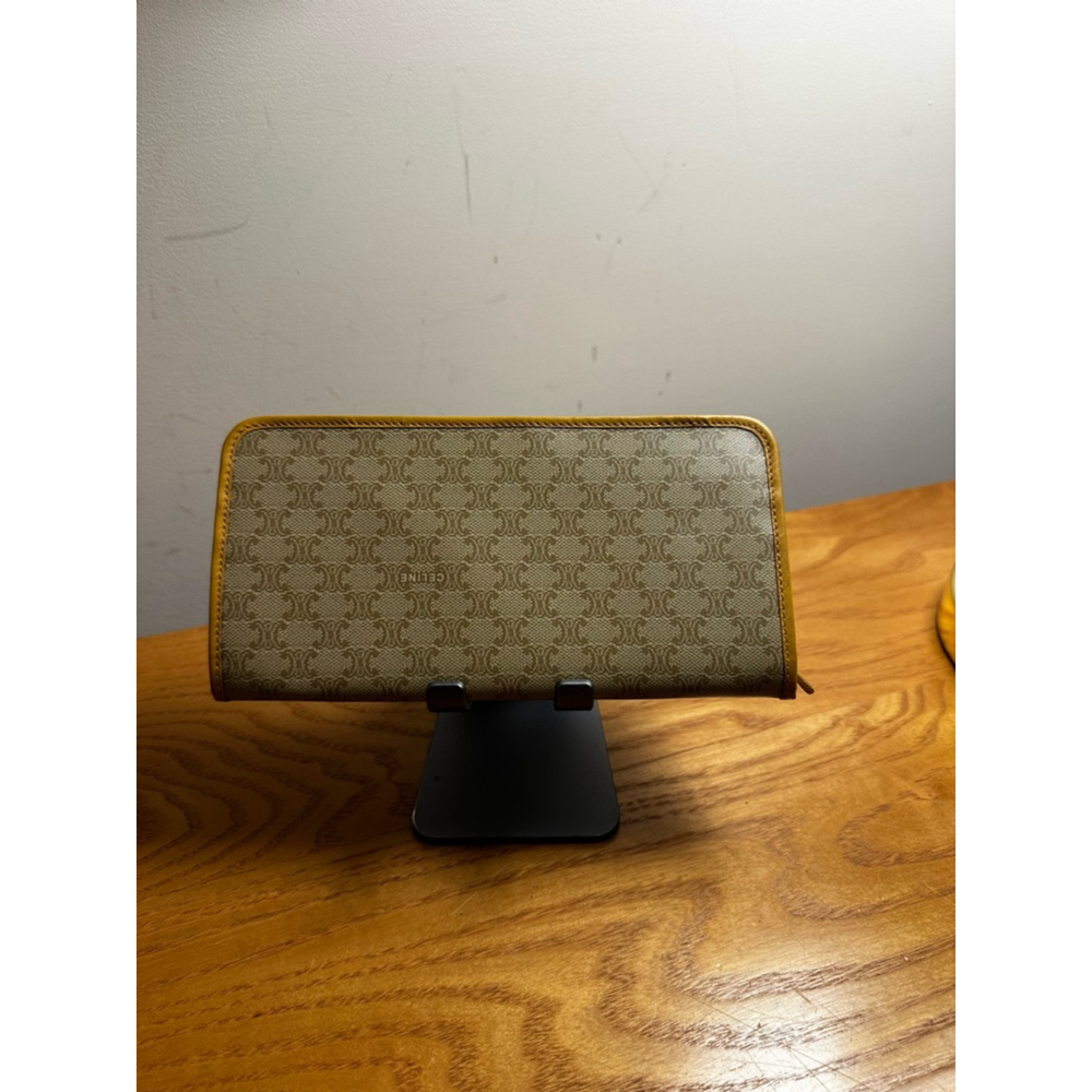 Celine Beige Coated Canvas Long Zip Wallet - Picture 2 of 10